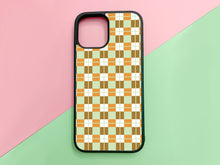 Load image into Gallery viewer, plaid pattern phonecase for iPhone or Samsung in the popcorn color
