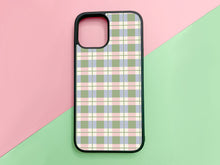 Load image into Gallery viewer, plaid pattern phonecase for iPhone or Samsung in the Strawberry matcha color
