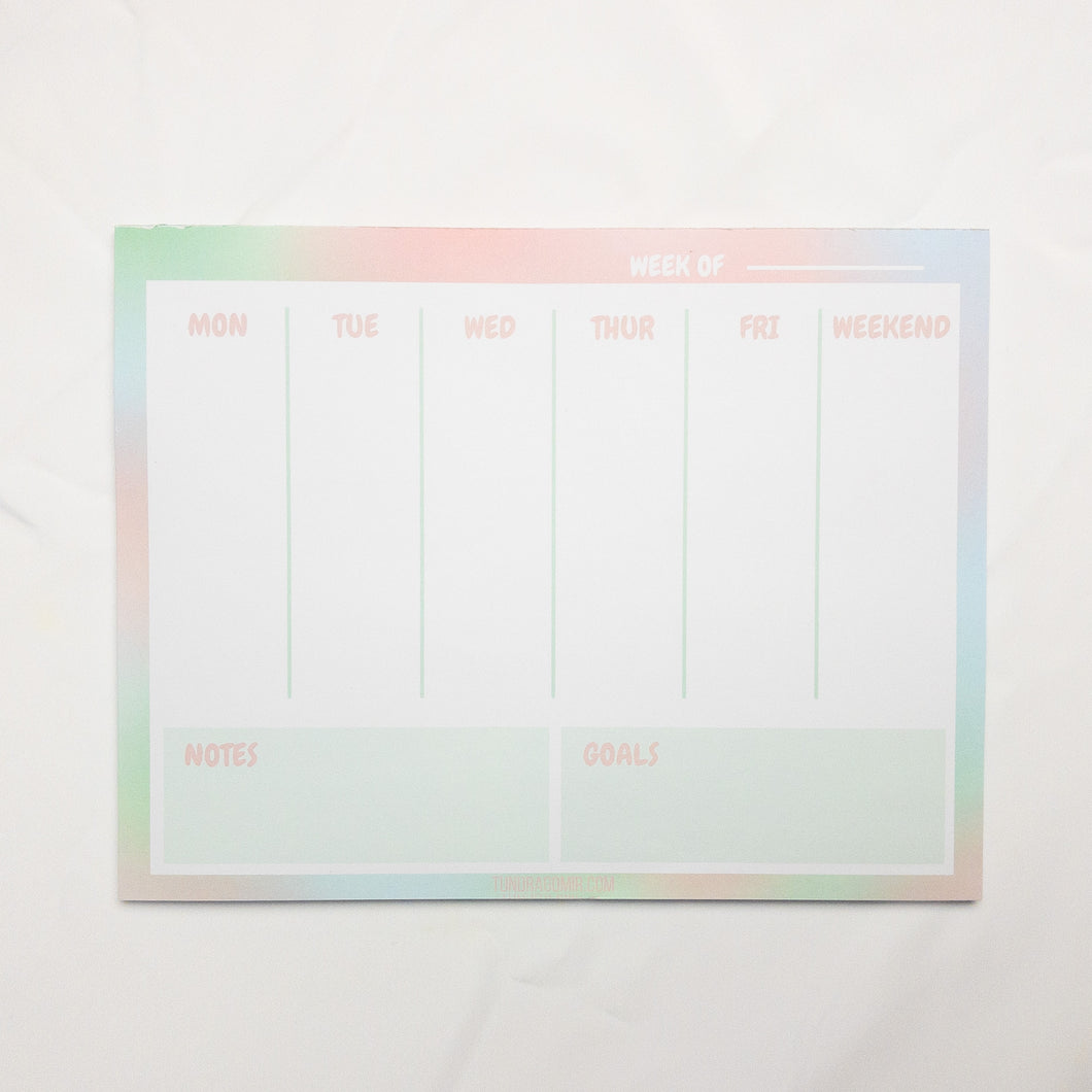 Pastel Rainbow Weekly Planner Notepad