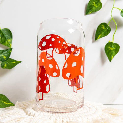 Red Mushroom Glass Cup