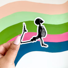 Load image into Gallery viewer, Yoga loving skeleton sticker
