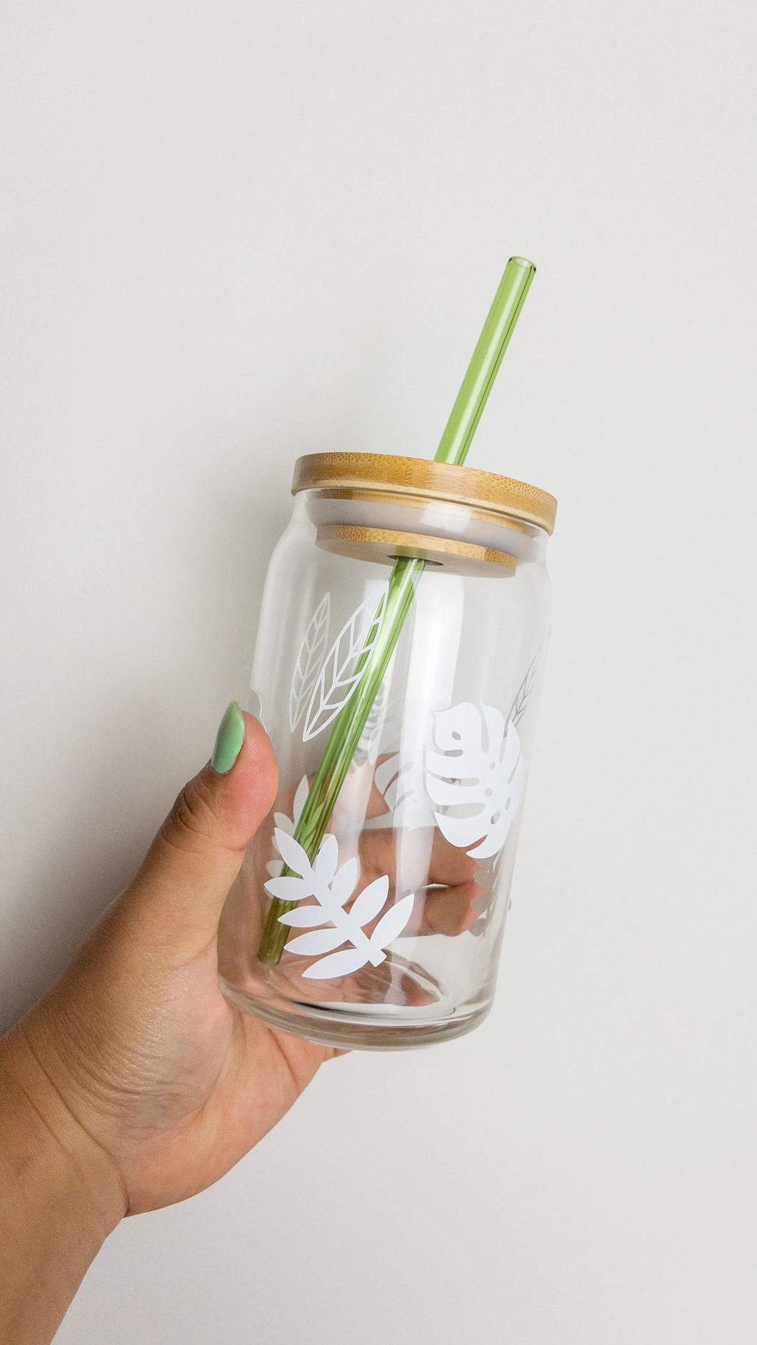 Indoor plant glass beer can